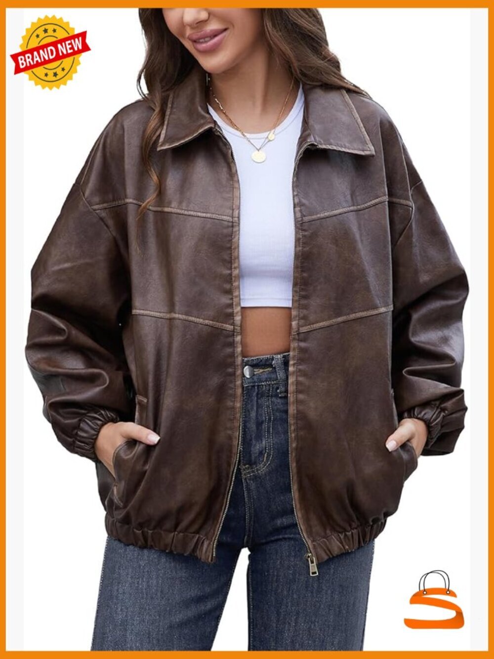 Oversized Y2K Faux Leather Motorcycle Jacket Vintage Plus Size